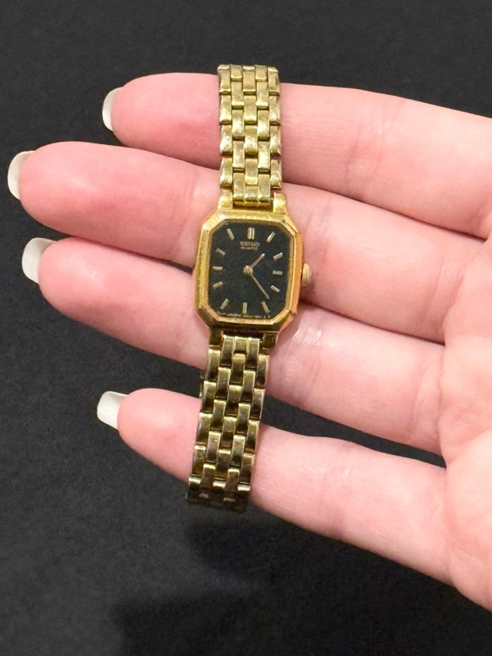 Seiko Vintage Gold Plated Quartz Tank Wrist Watch